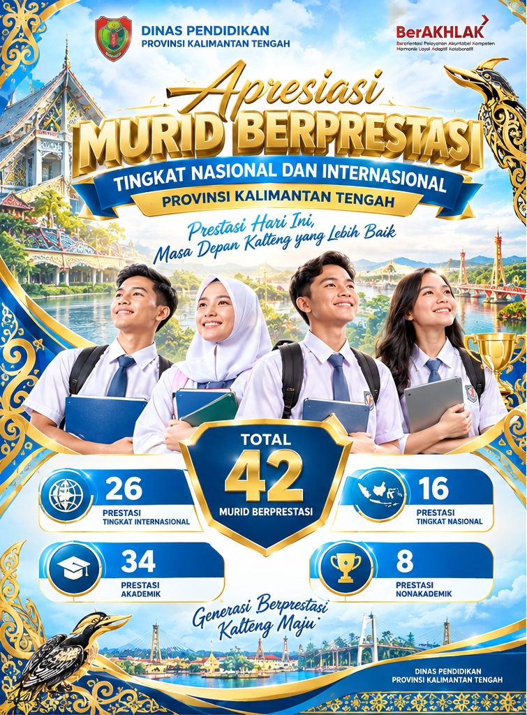 Apresiasi Murid Berprestasi Tingkat Nasional & Internasional Provinsi Kalimantan Tengah